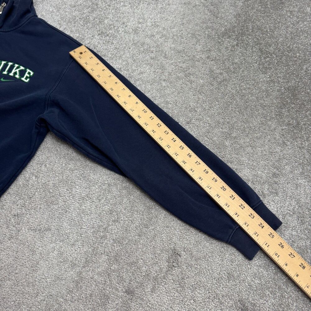 Vintage Y2K Nike Spellout Quarter Zip Pullover Sweatshirt Mens Large Navy Blue - Picture 12 of 13